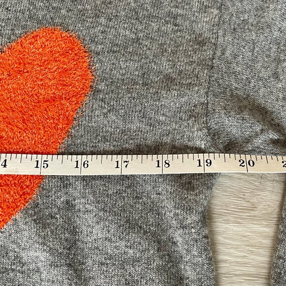 Bartolini Cashmere/Wool Blend Sweater with Orange Hearts - Picture 10 of 14